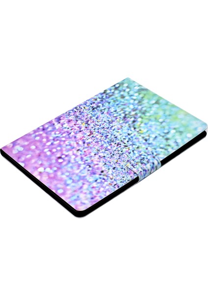 Huawei Mediapad T3 10-Glitter Parçacıklar Için Desenli Pu Deri Tablet Kabı (Kart Tutucu Standı) (Yurt Dışından)