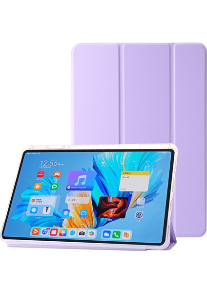 Huawei Matepad 11.5/matepad Air 11.5 INÇ(2023)KILIF Üç Katlı Stand Deri Tablet Kapağı-Mor (Yurt Dışından)