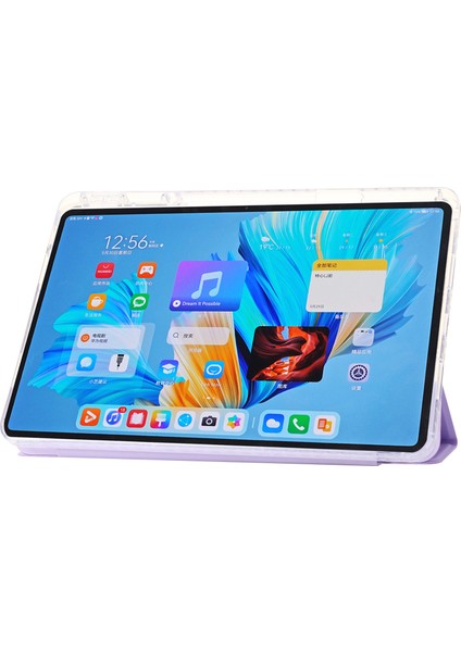 Huawei Matepad 11.5/matepad Air 11.5 INÇ(2023)KILIF Üç Katlı Stand Deri Tablet Kapağı-Mor (Yurt Dışından)