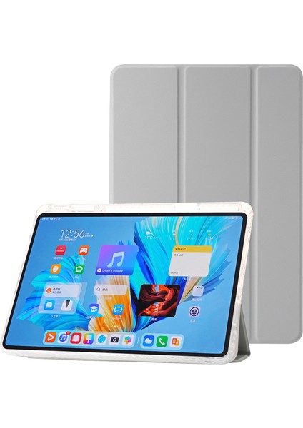 Huawei Matepad 11.5/matepad Air 11.5 INÇ(2023)KILIF Üç Katlı Stand Deri Tablet Kapağı-Gri (Yurt Dışından)