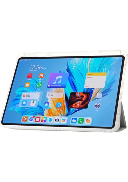 Huawei Matepad 11.5/matepad Air 11.5 INÇ(2023)KILIF Üç Katlı Stand Deri Tablet Kapağı-Gri (Yurt Dışından)
