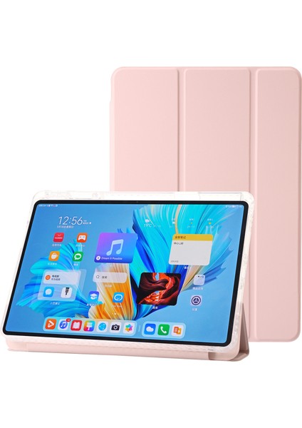 Huawei Matepad 11.5/matepad Air 11.5 INÇ(2023)KILIF Üç Katlı Stand Deri Tablet Kapağı-Pembe (Yurt Dışından)
