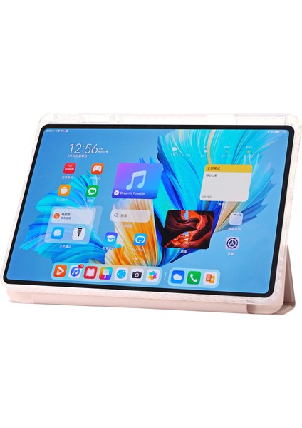 Huawei Matepad 11.5/matepad Air 11.5 INÇ(2023)KILIF Üç Katlı Stand Deri Tablet Kapağı-Pembe (Yurt Dışından)
