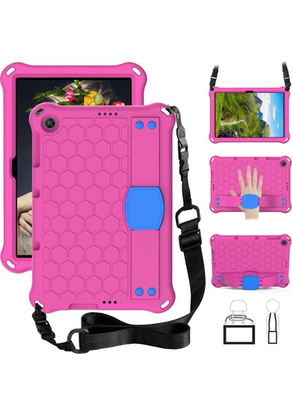 Kickstand Omuz Askısı Eva Kılıfı Huawei Enjoy Tablet 2 10.1/matepad T 10S 10.1 Inç/t 10 9.7 Inç/onur Pad 6 10.1 Inç/x6 10.1 Inç-Pembe/mavi (Yurt Dışından)