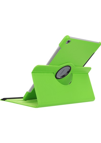 Litchi Tahıl Deri Stand Koruma Kapağı Huawei Mediapad M5 10/m5 10(Pro) Elastik Bantlı-Yeşil (Yurt Dışından)