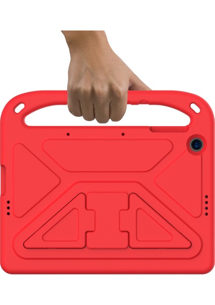 Honor Pad X8 Kickstand Kapak Çocuklara Uygun Eva Saplı Eva Tablet Kılıfı-Kırmızı (Yurt Dışından)