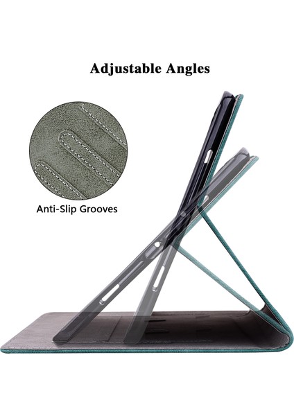 Huawei Matepad Se Için 10.4 Inç Baskılı Sevimli Kaplan Deseni Pu Deri Standı Kılıf Kart Tutucu Tasarım Flip Tablet Kapak-Yeşil (Yurt Dışından)