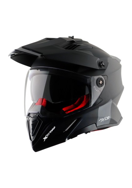 Axorx-Cross S/c Dual Vısor Dullblack Red