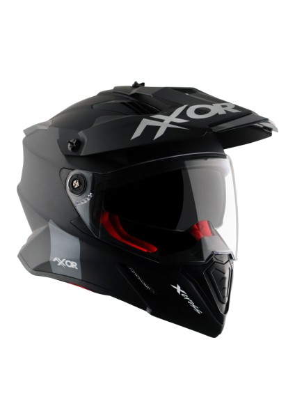 Axorx-Cross S/c Dual Vısor Dullblack Red