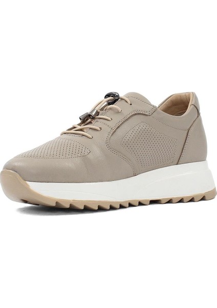 Kadın Vizon Bağcıklı Kalın Tabanlı Deri Sneaker fırsatları