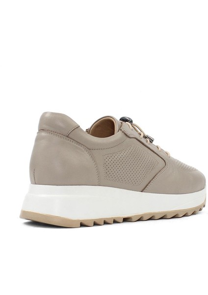 Kadın Vizon Bağcıklı Kalın Tabanlı Deri Sneaker indirimleri