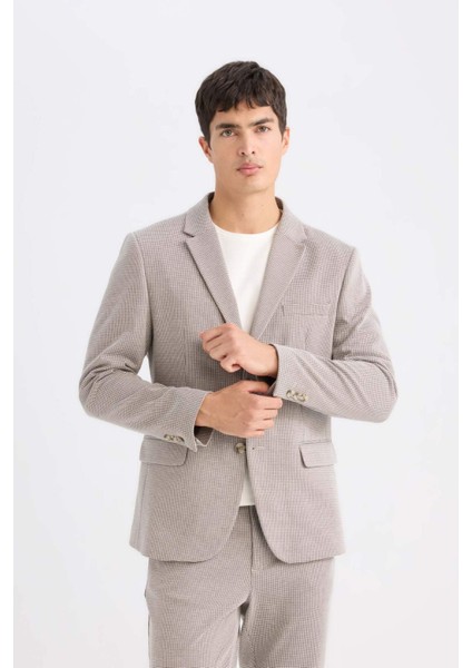 Slim Fit Dar Kesim Ceket Yaka Düğmeli Blazer Ceket D6074AX24AU modelleri
