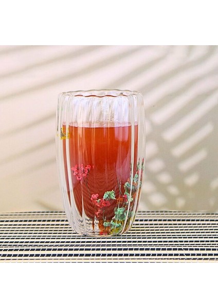 Bardak Çift Cidarlı Cam Kupa 405 Ml