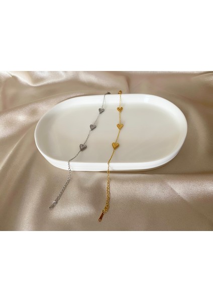 Üç Kalp Silver Çelik Bileklik fiyatları