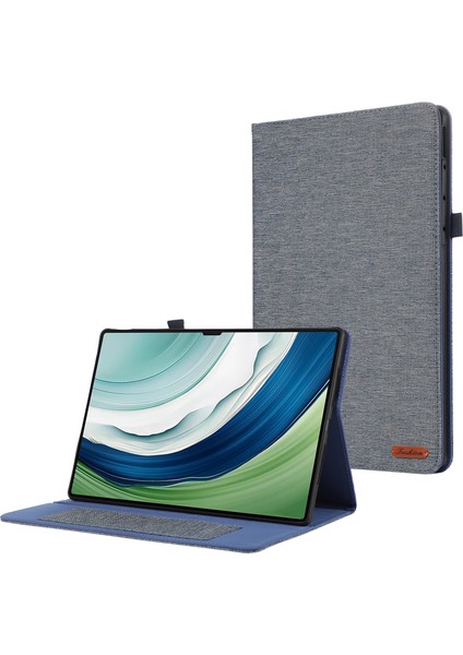 Huawei Matepad Pro 13.2 Kılıf Kumaş Dokulu Tablet Deri Kapak Kart Tutuculu-Mavi (Yurt Dışından)