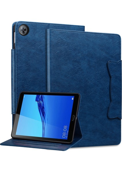 Huawei Mediapad M5 8 (8.4-Inç) Kılıf Pu Deri Folyo Standı Tablet Kapak Sevimli Manyetik Toka-Mavi (Yurt Dışından)