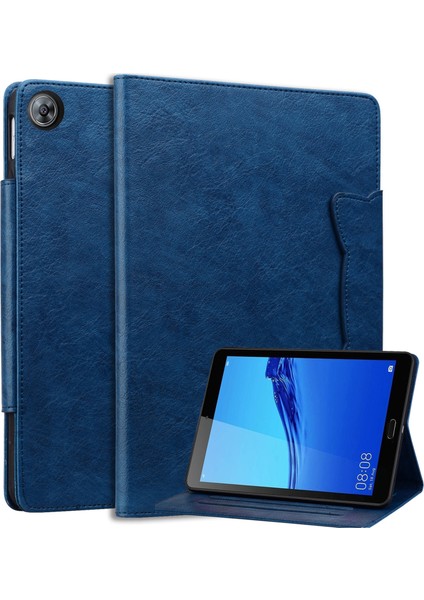 Huawei Mediapad M5 8 (8.4-Inç) Kılıf Pu Deri Folyo Standı Tablet Kapak Sevimli Manyetik Toka-Mavi (Yurt Dışından)