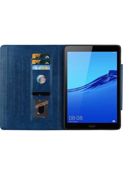 Huawei Mediapad M5 8 (8.4-Inç) Kılıf Pu Deri Folyo Standı Tablet Kapak Sevimli Manyetik Toka-Mavi (Yurt Dışından)