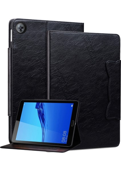 Huawei Mediapad M5 8(8.4-Inç) Kılıf Pu Deri Folyo Standı Tablet Kapak Sevimli Manyetik Toka-Siyah (Yurt Dışından)