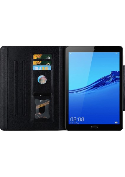Huawei Mediapad M5 8(8.4-Inç) Kılıf Pu Deri Folyo Standı Tablet Kapak Sevimli Manyetik Toka-Siyah (Yurt Dışından)