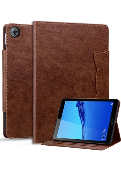 Huawei Mediapad M5 8 (8.4-Inç) Kılıf Pu Deri Folyo Standı Tablet Kapak Sevimli Manyetik Toka-Kahverengi (Yurt Dışından)