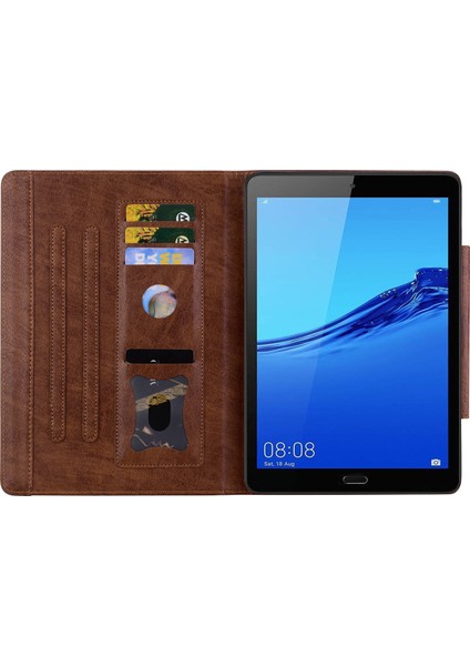Huawei Mediapad M5 8 (8.4-Inç) Kılıf Pu Deri Folyo Standı Tablet Kapak Sevimli Manyetik Toka-Kahverengi (Yurt Dışından)