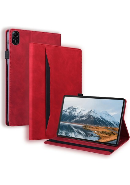Honor Pad X8A Kılıf Pu Deri Iş Folio Koruyucu Tablet Kapak Kart Sahibinin-Kırmızı (Yurt Dışından)
