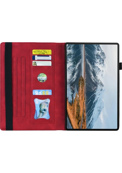 Honor Pad X8A Kılıf Pu Deri Iş Folio Koruyucu Tablet Kapak Kart Sahibinin-Kırmızı (Yurt Dışından)