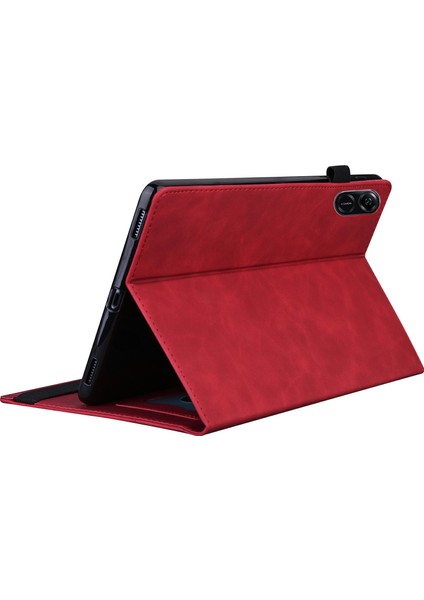Honor Pad X8A Kılıf Pu Deri Iş Folio Koruyucu Tablet Kapak Kart Sahibinin-Kırmızı (Yurt Dışından)