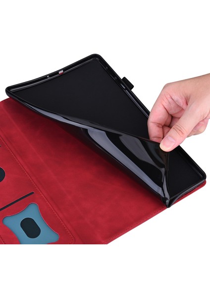 Honor Pad X8A Kılıf Pu Deri Iş Folio Koruyucu Tablet Kapak Kart Sahibinin-Kırmızı (Yurt Dışından)