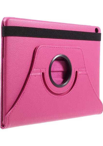 Huawei Mediapad M3 Lite 10(10.1 Inç)Litchi Tahıl 360 Derece Döner Deri Stand Kılıfı-Gül Için (Yurt Dışından)