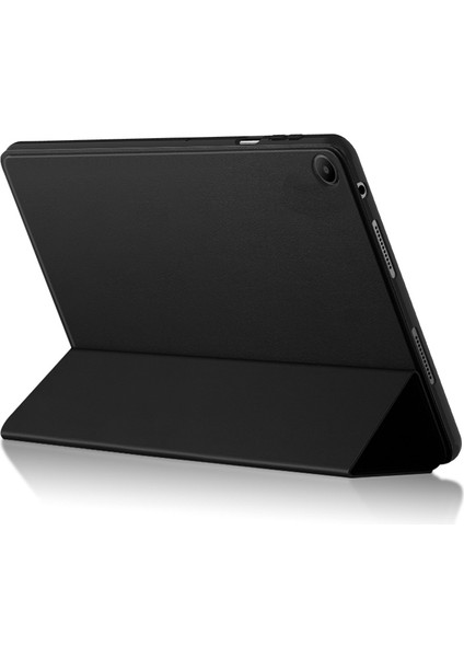Huawei Matepad Se Için 10.4 Inç Üç Katlı Stand Tablet Kılıfı Pu Deri Koruyucu Tablet Kapağı-Siyah (Yurt Dışından)