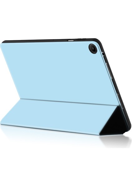 Huawei Matepad Se Için 10.4 Inç Üç Katlı Stand Tablet Kılıfı Pu Deri Koruyucu Tablet Kapağı-Mavi (Yurt Dışından)