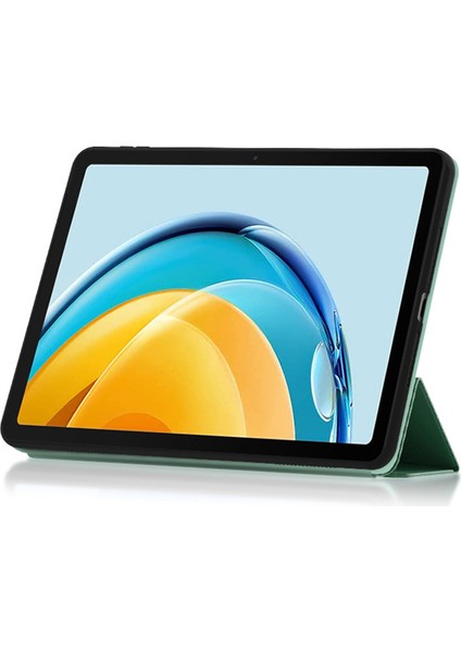 Huawei Matepad Se Için 10.4 Inç Üç Katlı Stand Tablet Kılıfı Pu Deri Koruyucu Tablet Kapağı-Mavi (Yurt Dışından)