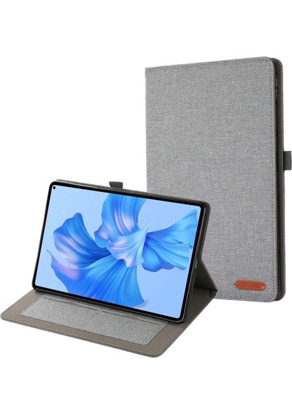 Huawei Matepad Pro 11(2022)KUMAŞ Doku Standı Tablet Kılıfı Pu Deri Kart Tutucu Çizilmez Kapak-Gri (Yurt Dışından)