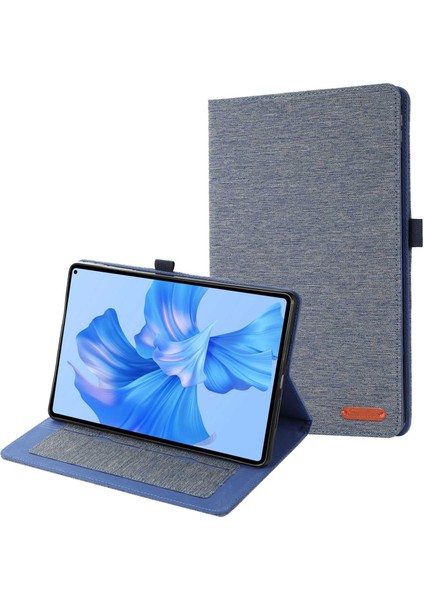 Huawei Matepad Pro 11(2022)KUMAŞ Doku Standı Tablet Kılıfı Pu Deri Kart Tutucu Çizilmez Kapak-Mavi (Yurt Dışından)