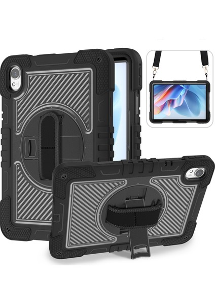 Huawei Matepad 11.5 S Kılıf Silikon + Pc Kickstand Tablet Kılıfı Omuz Askılı-Siyah (Yurt Dışından)