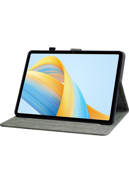 Honor Pad V8 Pro Tablet Kılıfı Için Pu Deri Kaplan Desenli Kart Tutuculu Folyo Koruyucu Kapak-Mor (Yurt Dışından)