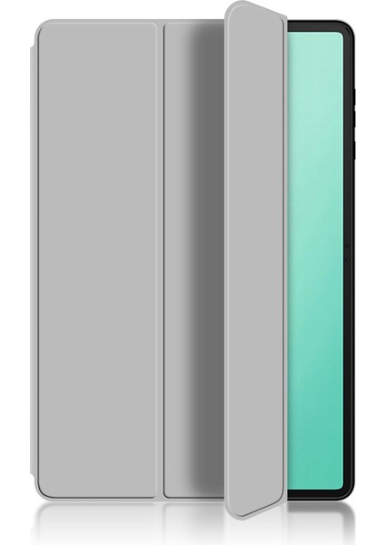 Honor Pad X8A Kılıf Pu Deri Tpu Arka Üç Katlı Stand Tablet Kapak-Gri (Yurt Dışından)