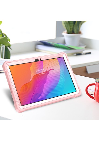 Huawei Matepad T 10S 10.1 Inç/t 10 9.7 Inç Darbeye Dayanıklı Tablet Kabuk Kickstand Silikon + Pc Toz Geçirmez Kapak Kılıf-Gül Altın (Yurt Dışından)