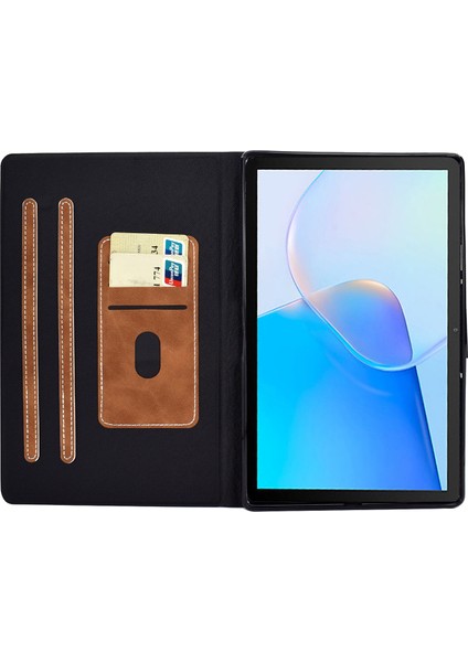 Huawei Matepad Se Için 10.4-Inç A7 Sığır Derisi Doku Tablet Kılıfı Pu Deri Standlı Kart Yuvası Kapak-Kahverengi (Yurt Dışından)