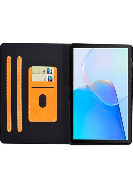 Huawei Matepad Se Için 10.4-Inç A7 Sığır Derisi Doku Tablet Kılıfı Pu Deri Standlı Kart Yuvası Kapak-Haki (Yurt Dışından)