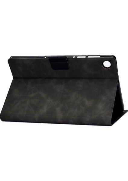 Huawei Matepad Se Için 10.4-Inç A7 Sığır Derisi Doku Tablet Kılıfı Pu Deri Standlı Kart Yuvası Kapak-Gri (Yurt Dışından)