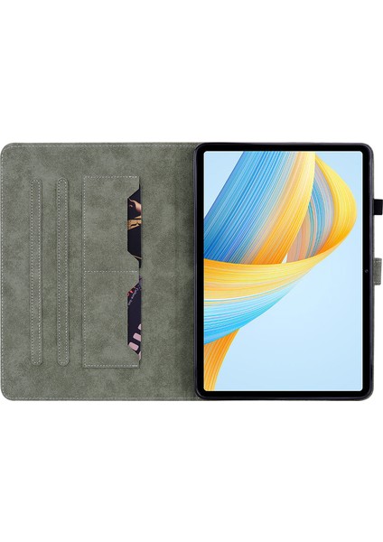 Honor Pad V8 Pro Tablet Kılıf Için Pu Deri Kaplan Desen Standı Folio Koruyucu Kapak ile Kart Sahibinin-Koyu Mavi (Yurt Dışından)