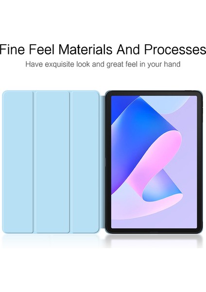 Tablet Kılıfı Huawei Matepad 11(2023)PU Deri Tpu Üç Katlı Stand Kapağı Koruyucu Tablet Kılıfı-Mavi (Yurt Dışından)