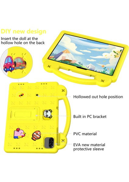 Honor Pad X8A Case Kids Eva Tablet Kılıfı-Sarı (Yurt Dışından)