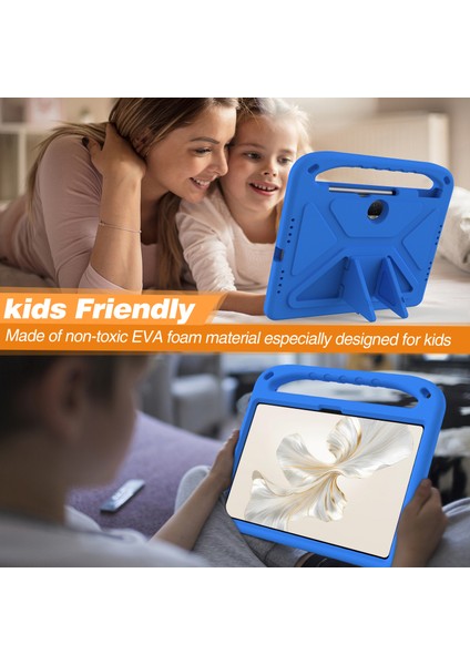 Honor Pad 9 Kılıf Eva Kolu Kickstand Tablet Kapağı-Mavi (Yurt Dışından)