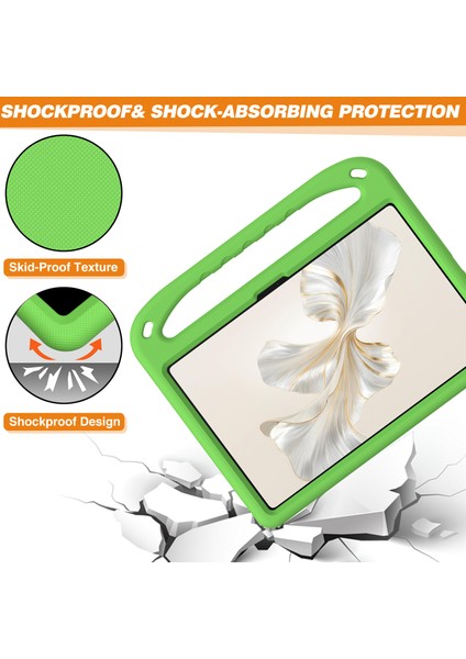 Honor Pad 9 Kılıf Eva Kolu Kickstand Tablet Kapağı-Yeşil (Yurt Dışından)