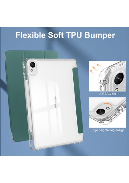 Huawei Matepad 11.5 S Kılıf Şeffaf Akrilik Deri Tablet Kapak Desteği Otomatik Uyku/uyandırma-Yeşil (Yurt Dışından)