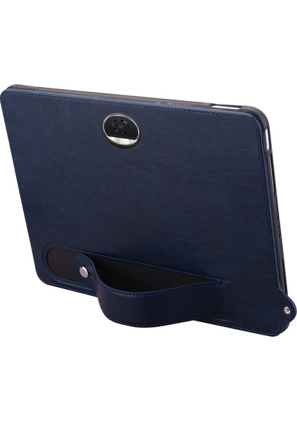 Honor Pad 9 Kılıf El Kayışı Kickstand Deri Tablet Kapağı-Mavi Için (Yurt Dışından)